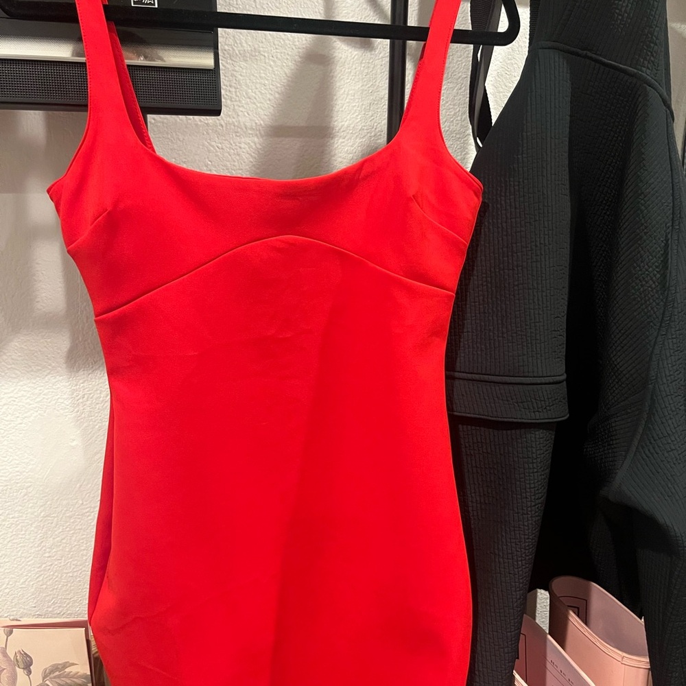 Vibrant Red Sleeveless Dress